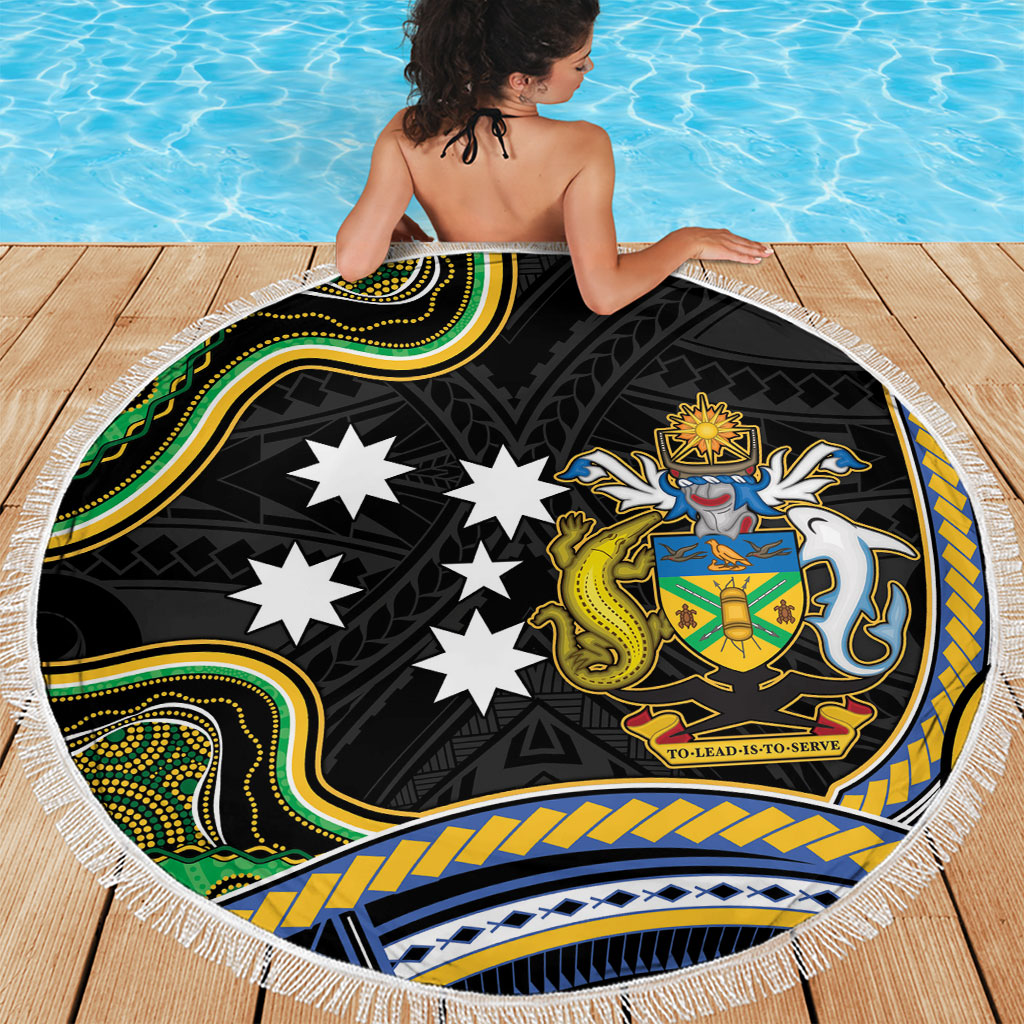 South Sea Islanders And Solomon Islands Beach Blanket Solomons Coat Of Arms And Southern Cross DT05 - Polynesian Pride