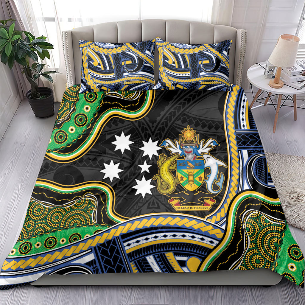 South Sea Islanders And Solomon Islands Bedding Set Solomons Coat Of Arms And Southern Cross DT05 - Polynesian Pride