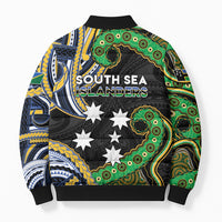 South Sea Islanders And Solomon Islands Bomber Puffer Jacket Solomons Coat Of Arms And Southern Cross DT05 - Polynesian Pride