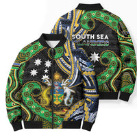 South Sea Islanders And Solomon Islands Bomber Puffer Jacket Solomons Coat Of Arms And Southern Cross DT05 - Polynesian Pride
