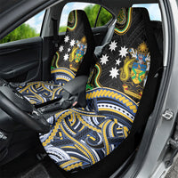 South Sea Islanders And Solomon Islands Car Seat Cover Solomons Coat Of Arms And Southern Cross DT05 - Polynesian Pride
