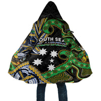 South Sea Islanders And Solomon Islands Cloak Solomons Coat Of Arms And Southern Cross DT05 Unisex Black - Polynesian Pride