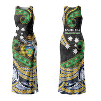 South Sea Islanders And Solomon Islands Couples Matching Tank Maxi Dress and Hawaiian Shirt Solomons Coat Of Arms And Southern Cross DT05 - Polynesian Pride
