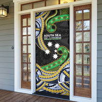 South Sea Islanders And Solomon Islands Door Cover Solomons Coat Of Arms And Southern Cross DT05 - Polynesian Pride