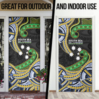 South Sea Islanders And Solomon Islands Door Cover Solomons Coat Of Arms And Southern Cross DT05 - Polynesian Pride