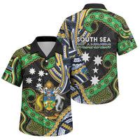 South Sea Islanders And Solomon Islands Family Matching Off Shoulder Short Dress and Hawaiian Shirt Solomons Coat Of Arms And Southern Cross DT05 Son's Shirt Black - Polynesian Pride