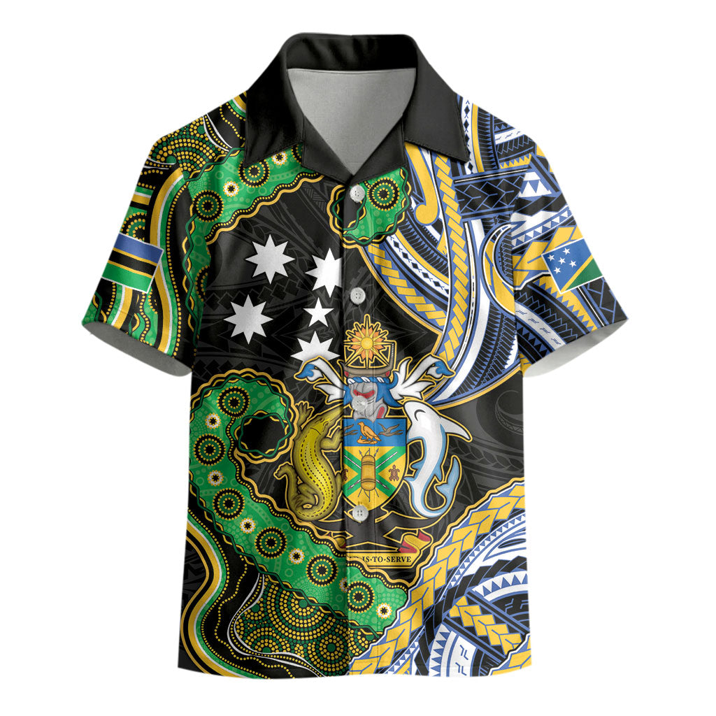 South Sea Islanders And Solomon Islands Kid Hawaiian Shirt Solomons Coat Of Arms And Southern Cross DT05 - Polynesian Pride