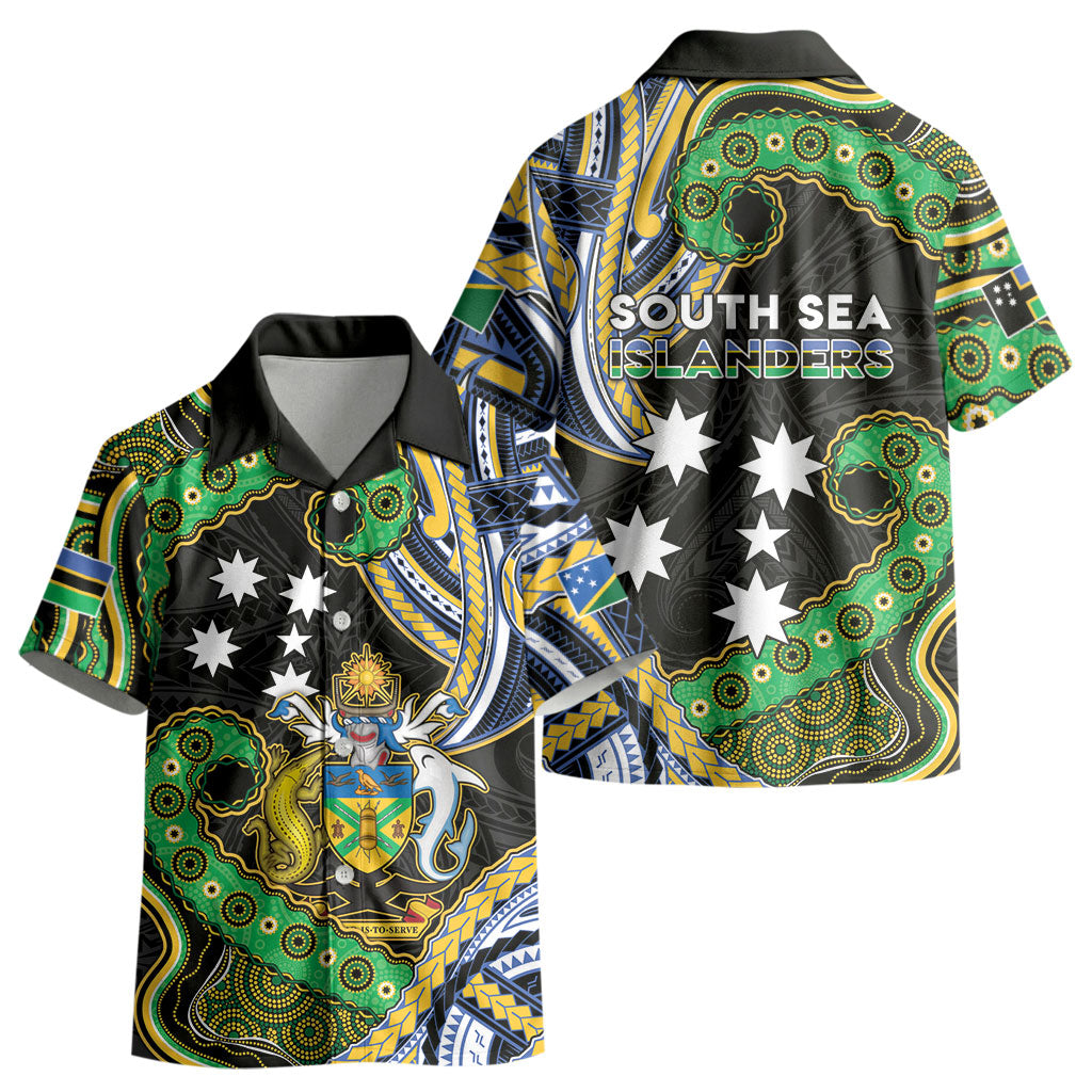 South Sea Islanders And Solomon Islands Kid Hawaiian Shirt Solomons Coat Of Arms And Southern Cross DT05 - Polynesian Pride