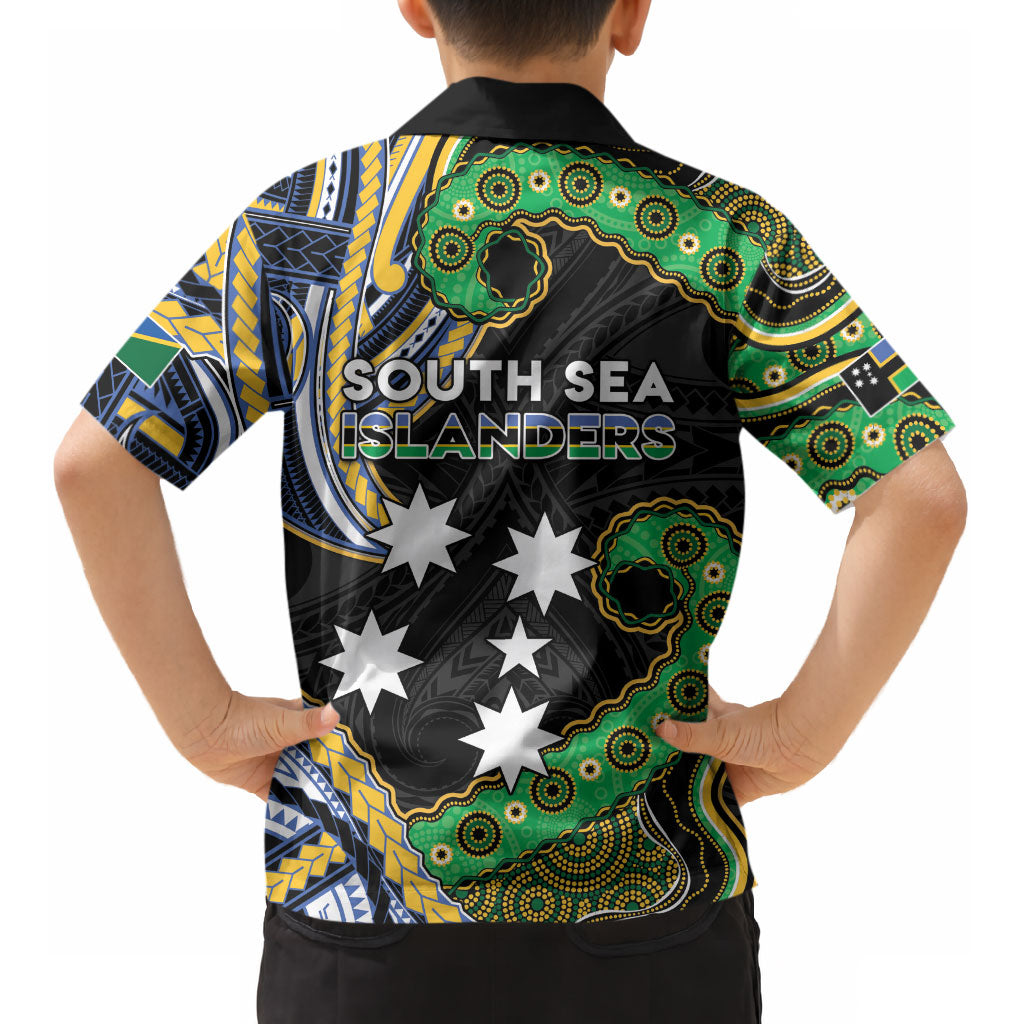 South Sea Islanders And Solomon Islands Kid Hawaiian Shirt Solomons Coat Of Arms And Southern Cross DT05 - Polynesian Pride
