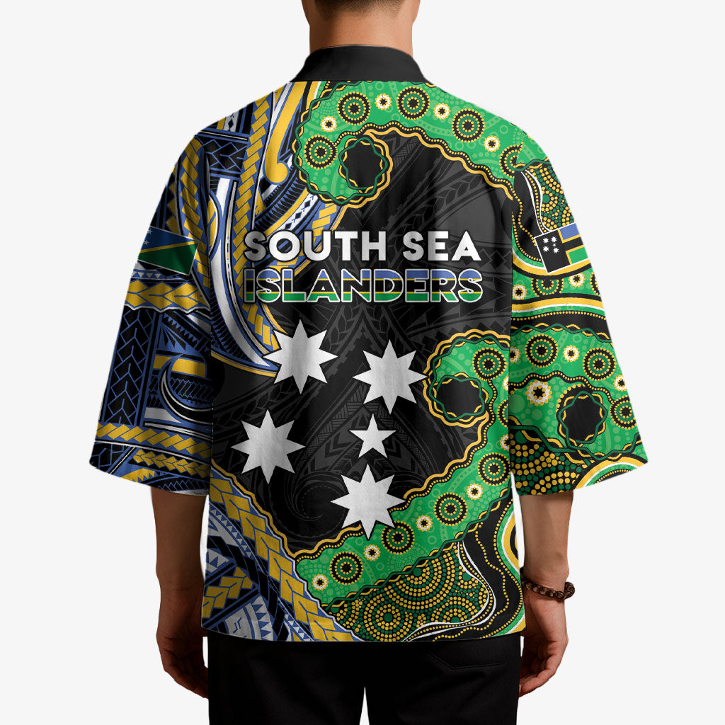 South Sea Islanders And Solomon Islands Kimono Solomons Coat Of Arms And Southern Cross DT05 - Polynesian Pride