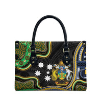 South Sea Islanders And Solomon Islands Leather Bag Solomons Coat Of Arms And Southern Cross DT05 - Polynesian Pride