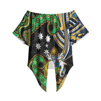 South Sea Islanders And Solomon Islands Off Shoulder Wrap Waist Top Solomons Coat Of Arms And Southern Cross DT05 - Polynesian Pride