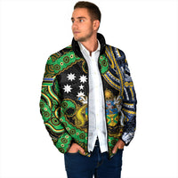 South Sea Islanders And Solomon Islands Padded Jacket Solomons Coat Of Arms And Southern Cross DT05 - Polynesian Pride