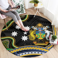 South Sea Islanders And Solomon Islands Round Carpet Solomons Coat Of Arms And Southern Cross DT05 - Polynesian Pride