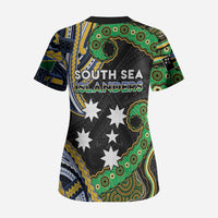 South Sea Islanders And Solomon Islands Scrub Top Solomons Coat Of Arms And Southern Cross DT05 - Polynesian Pride