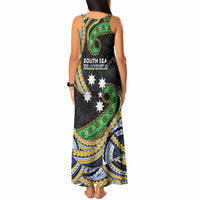 South Sea Islanders And Solomon Islands Tank Maxi Dress Solomons Coat Of Arms And Southern Cross DT05 - Polynesian Pride