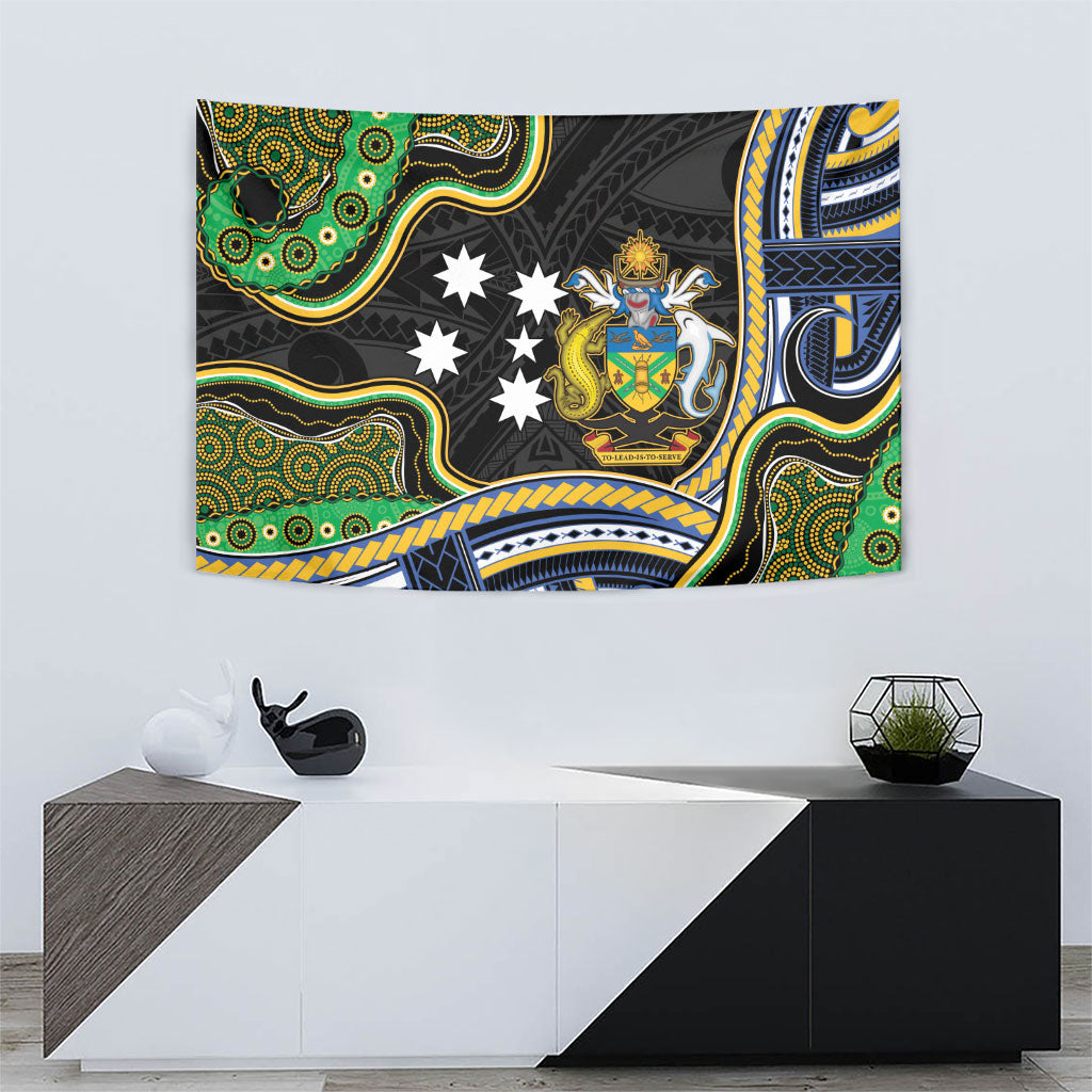 South Sea Islanders And Solomon Islands Tapestry Solomons Coat Of Arms And Southern Cross DT05 - Polynesian Pride
