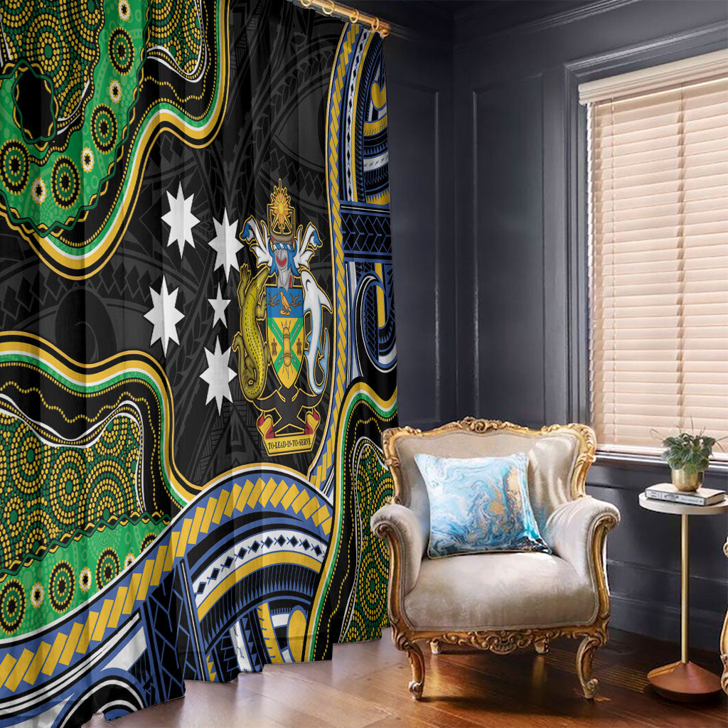 South Sea Islanders And Solomon Islands Window Curtain Solomons Coat Of Arms And Southern Cross DT05 - Polynesian Pride