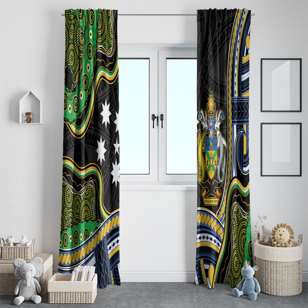 South Sea Islanders And Solomon Islands Window Curtain Solomons Coat Of Arms And Southern Cross DT05 - Polynesian Pride