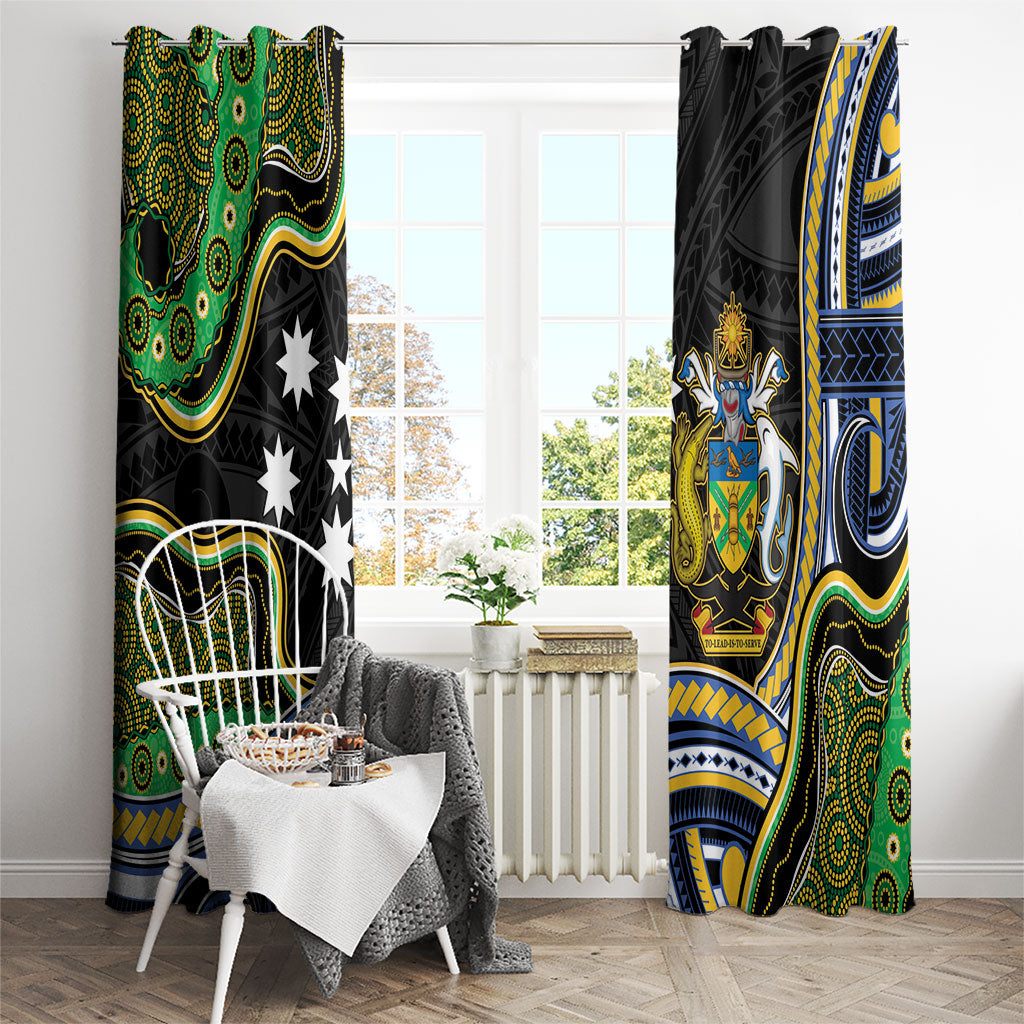 South Sea Islanders And Solomon Islands Window Curtain Solomons Coat Of Arms And Southern Cross DT05 - Polynesian Pride