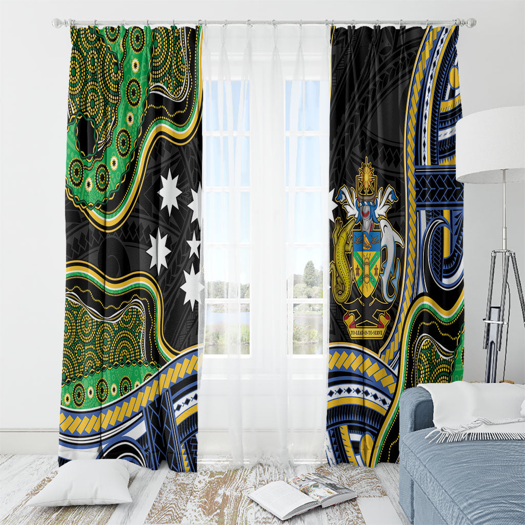 South Sea Islanders And Solomon Islands Window Curtain Solomons Coat Of Arms And Southern Cross DT05 - Polynesian Pride