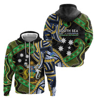 South Sea Islanders And Solomon Islands Zip Hoodie Solomons Coat Of Arms And Southern Cross DT05 - Polynesian Pride