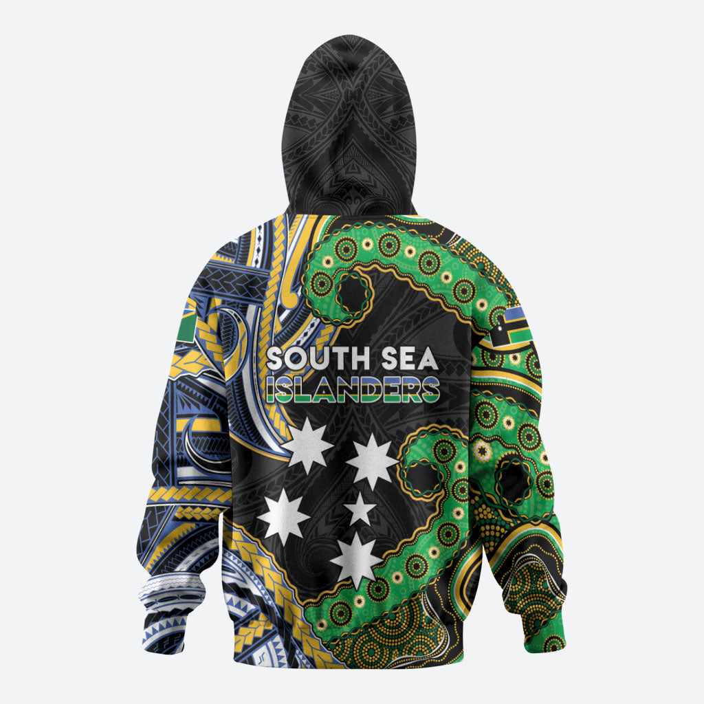 South Sea Islanders And Solomon Islands Zip Hoodie Solomons Coat Of Arms And Southern Cross DT05 - Polynesian Pride