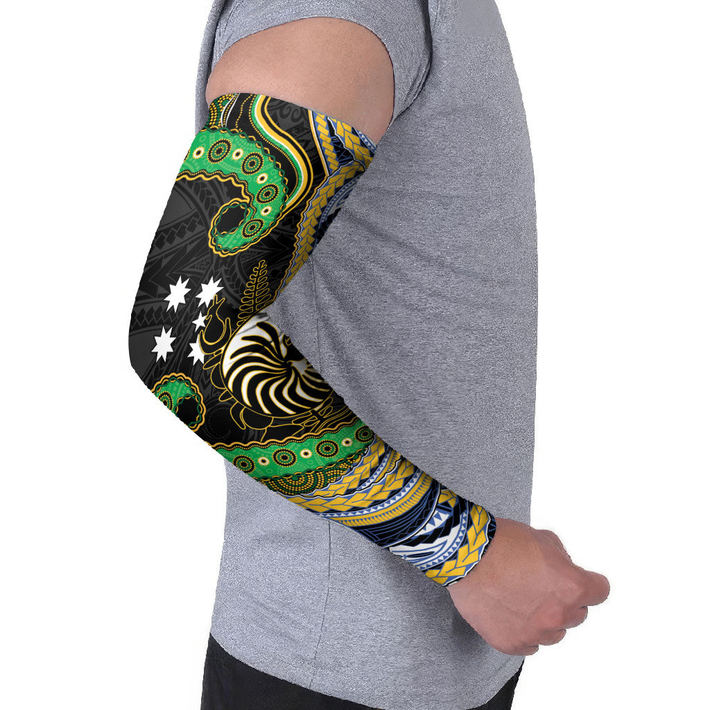 South Sea Islanders And New Caledonia Arm Sleeves Nautilus Shell Southern Cross Tribal Pattern DT05 - Polynesian Pride