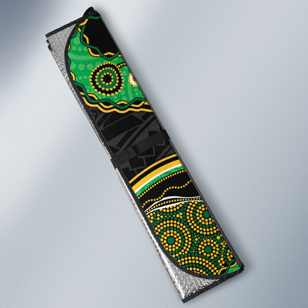 South Sea Islanders And New Caledonia Auto Sun Shade Nautilus Shell Southern Cross Tribal Pattern DT05 - Polynesian Pride