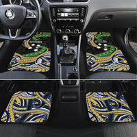South Sea Islanders And New Caledonia Car Mats Nautilus Shell Southern Cross Tribal Pattern DT05 Set 4pcs Black - Polynesian Pride
