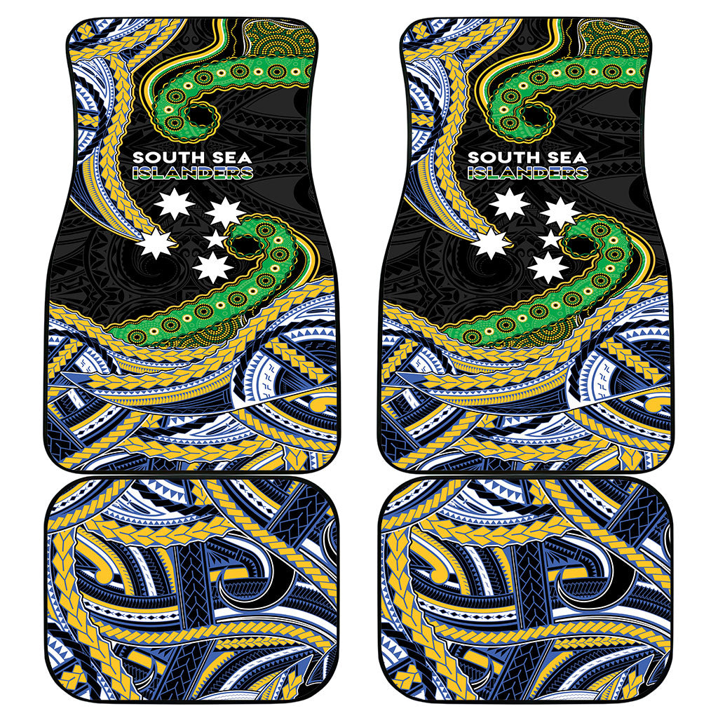South Sea Islanders And New Caledonia Car Mats Nautilus Shell Southern Cross Tribal Pattern DT05 - Polynesian Pride