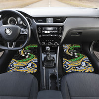 South Sea Islanders And New Caledonia Car Mats Nautilus Shell Southern Cross Tribal Pattern DT05 Set 2pcs - Front Black - Polynesian Pride