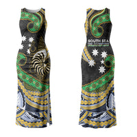 South Sea Islanders And New Caledonia Couples Matching Tank Maxi Dress and Hawaiian Shirt Nautilus Shell Southern Cross Tribal Pattern DT05 - Polynesian Pride