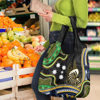 South Sea Islanders And New Caledonia Grocery Bag Nautilus Shell Southern Cross Tribal Pattern DT05 - Polynesian Pride