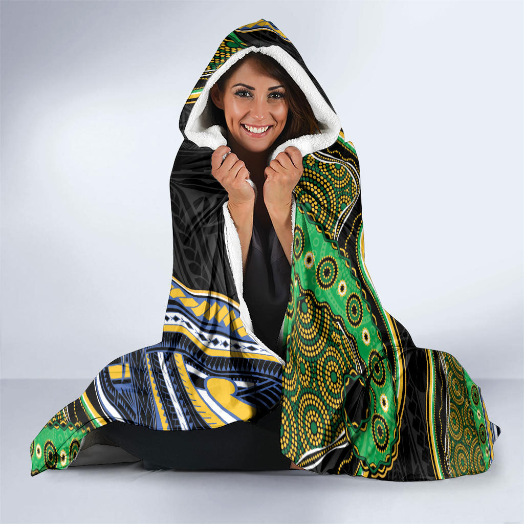 South Sea Islanders And New Caledonia Hooded Blanket Nautilus Shell Southern Cross Tribal Pattern DT05 - Polynesian Pride