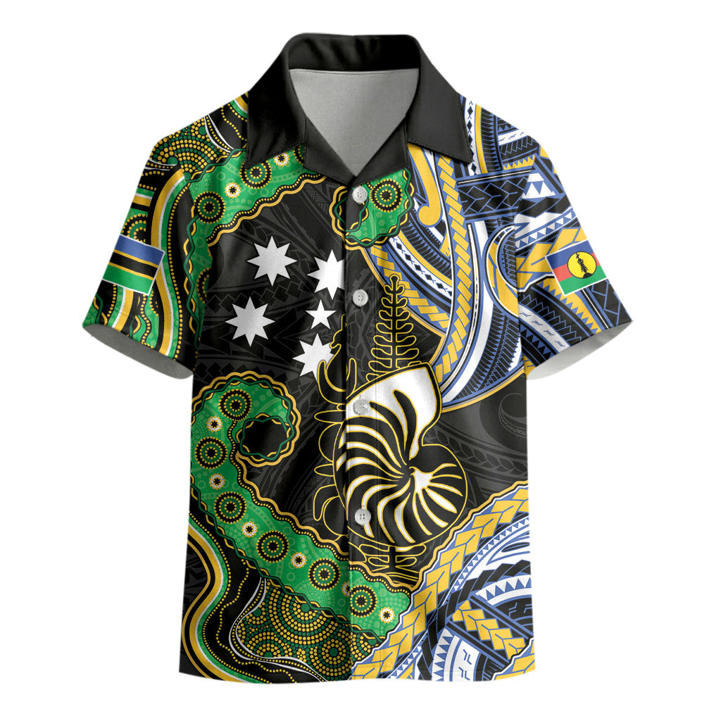 South Sea Islanders And New Caledonia Kid Hawaiian Shirt Nautilus Shell Southern Cross Tribal Pattern DT05 - Polynesian Pride
