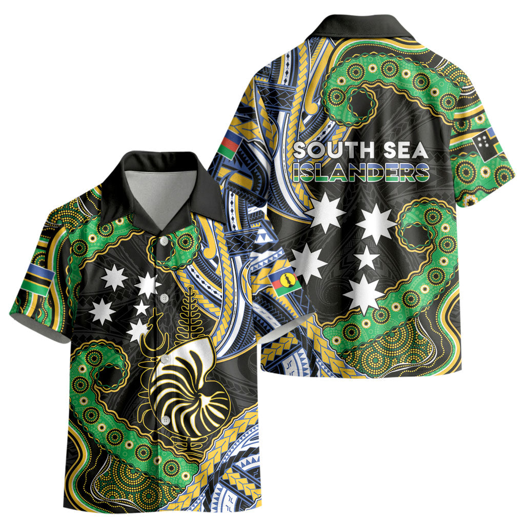 South Sea Islanders And New Caledonia Kid Hawaiian Shirt Nautilus Shell Southern Cross Tribal Pattern DT05 - Polynesian Pride