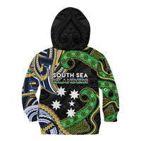 South Sea Islanders And New Caledonia Kid Hoodie Nautilus Shell Southern Cross Tribal Pattern DT05 - Polynesian Pride