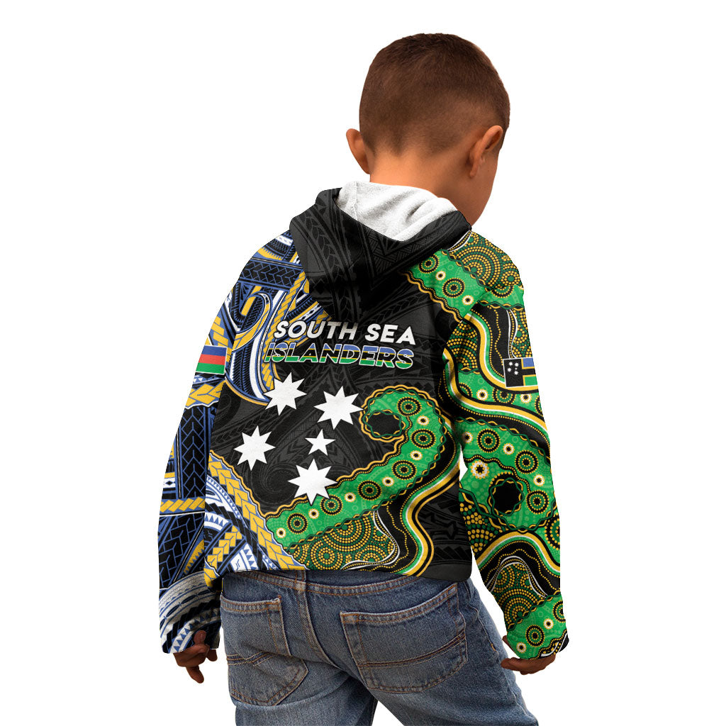 South Sea Islanders And New Caledonia Kid Hoodie Nautilus Shell Southern Cross Tribal Pattern DT05 - Polynesian Pride