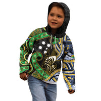South Sea Islanders And New Caledonia Kid Hoodie Nautilus Shell Southern Cross Tribal Pattern DT05 - Polynesian Pride
