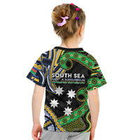 South Sea Islanders And New Caledonia Kid T Shirt Nautilus Shell Southern Cross Tribal Pattern DT05 - Polynesian Pride