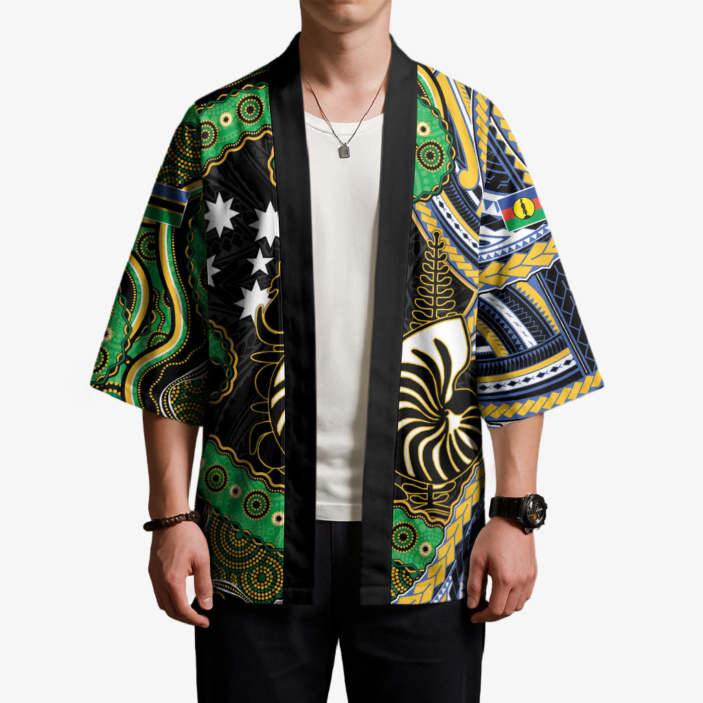 South Sea Islanders And New Caledonia Kimono Nautilus Shell Southern Cross Tribal Pattern DT05 - Polynesian Pride