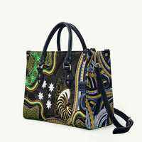 South Sea Islanders And New Caledonia Leather Bag Nautilus Shell Southern Cross Tribal Pattern DT05 Black - Polynesian Pride