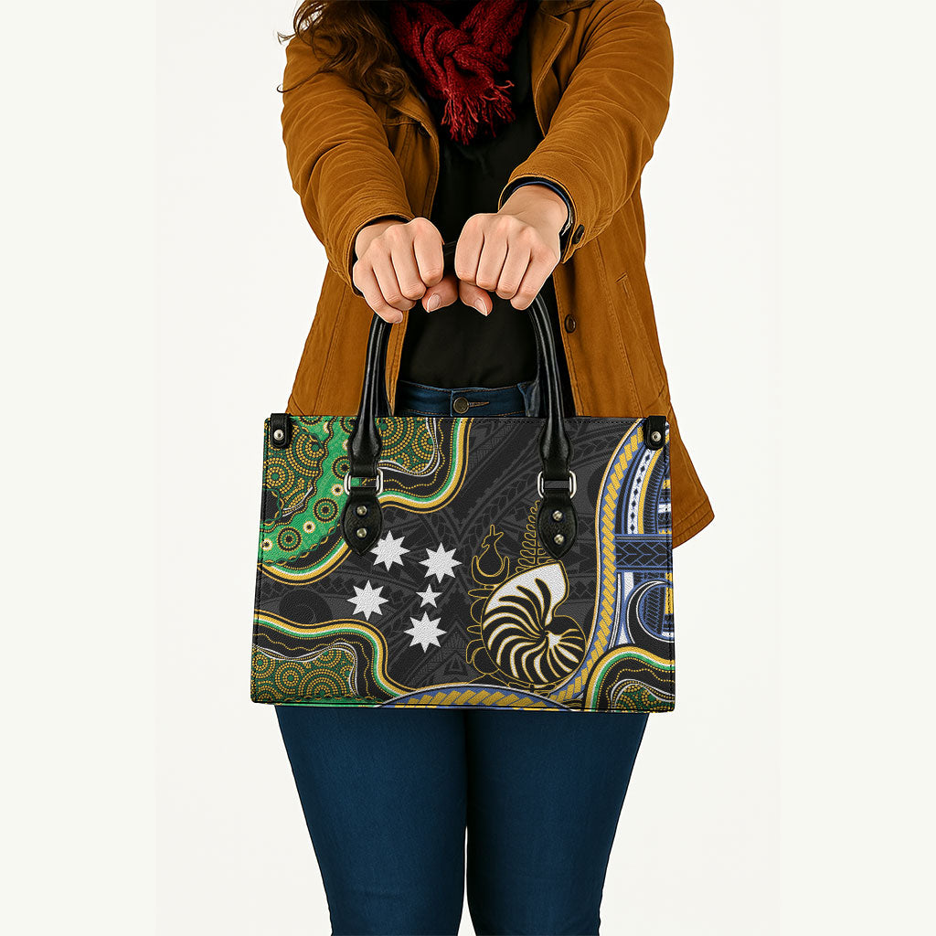 South Sea Islanders And New Caledonia Leather Bag Nautilus Shell Southern Cross Tribal Pattern DT05 - Polynesian Pride