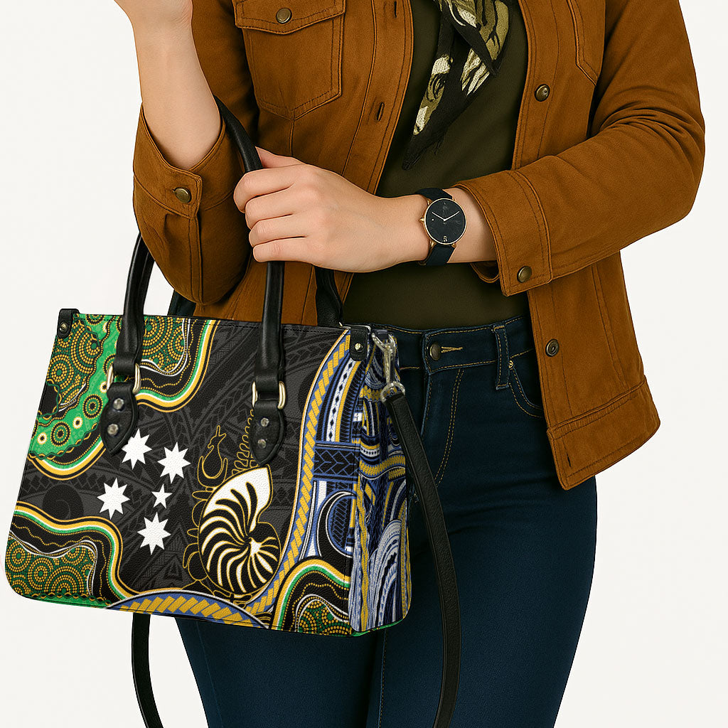 South Sea Islanders And New Caledonia Leather Bag Nautilus Shell Southern Cross Tribal Pattern DT05 - Polynesian Pride