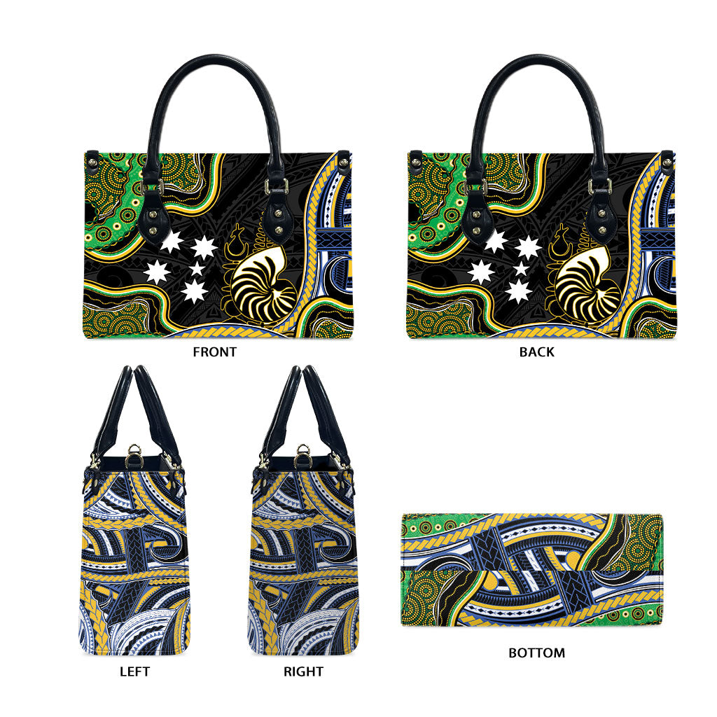 South Sea Islanders And New Caledonia Leather Bag Nautilus Shell Southern Cross Tribal Pattern DT05 - Polynesian Pride