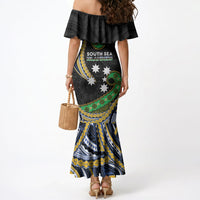 South Sea Islanders And New Caledonia Mermaid Dress Nautilus Shell Southern Cross Tribal Pattern DT05 - Polynesian Pride