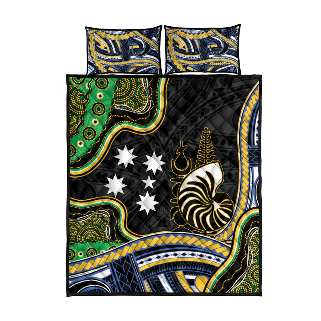 South Sea Islanders And New Caledonia Quilt Bed Set Nautilus Shell Southern Cross Tribal Pattern DT05 - Polynesian Pride