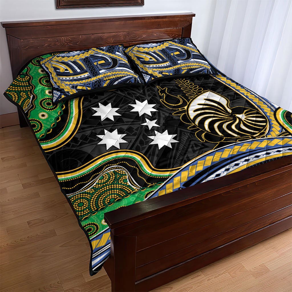 South Sea Islanders And New Caledonia Quilt Bed Set Nautilus Shell Southern Cross Tribal Pattern DT05 - Polynesian Pride