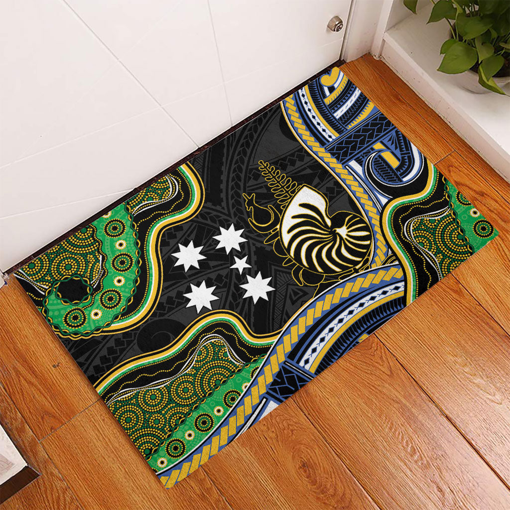 South Sea Islanders And New Caledonia Rubber Doormat Nautilus Shell Southern Cross Tribal Pattern DT05 - Polynesian Pride
